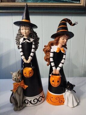 Halloween Witch Candy Corn Lane + Another Witch Figurine